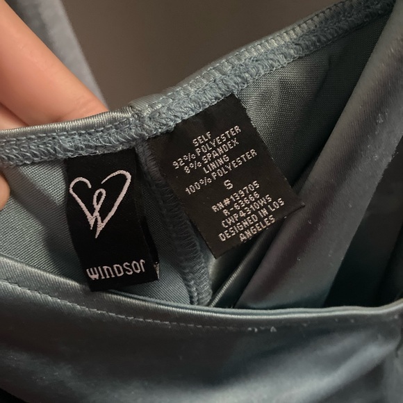 Blue silk dress - Picture 4 of 4